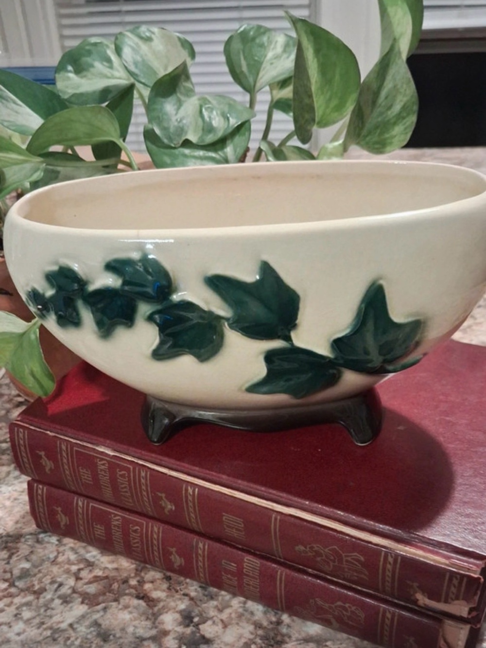 Vintage 1930s/40s Royal Copley glazed ceramic planter/ vessel.